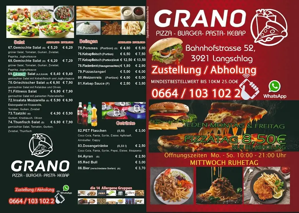 Menu_Grano pizzeria Langschlag_Langschlag_immagine_2