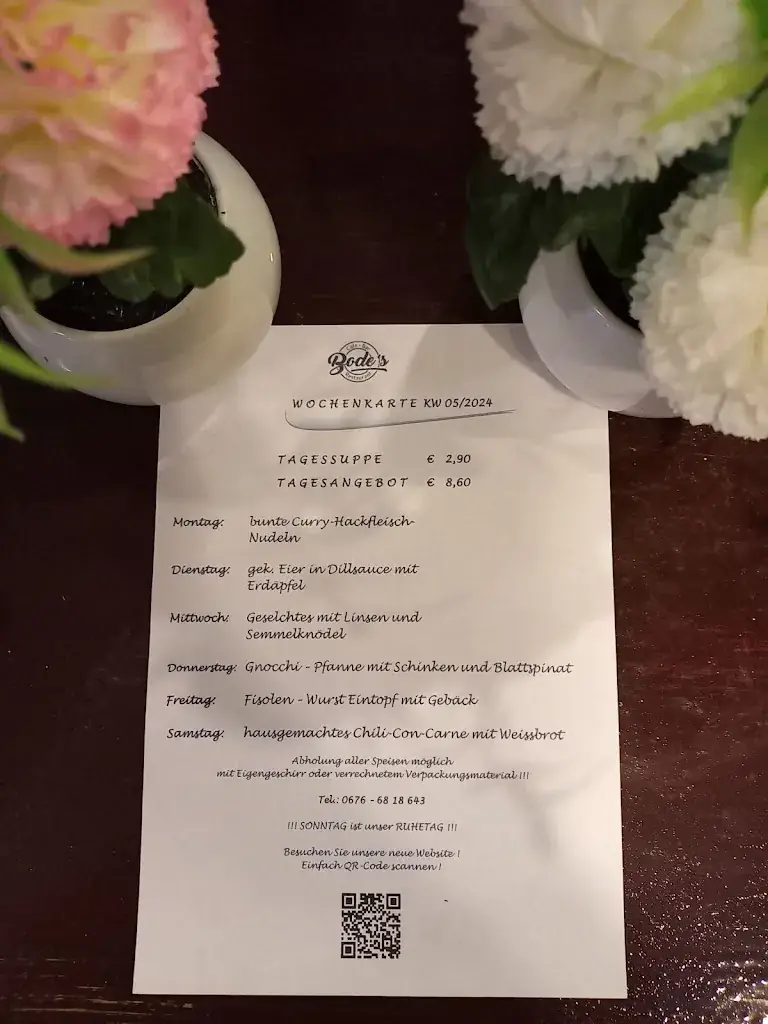 Menu_Bode´s Cafe***Bar***Restaurant_Laa an der Thaya_immagine_2