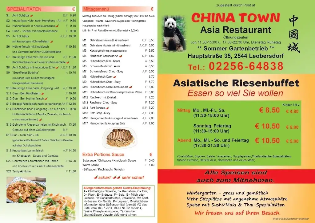 Menu_China Town (Asiatische Restaurant) Hauptstrasse_Leobersdorf_image_3