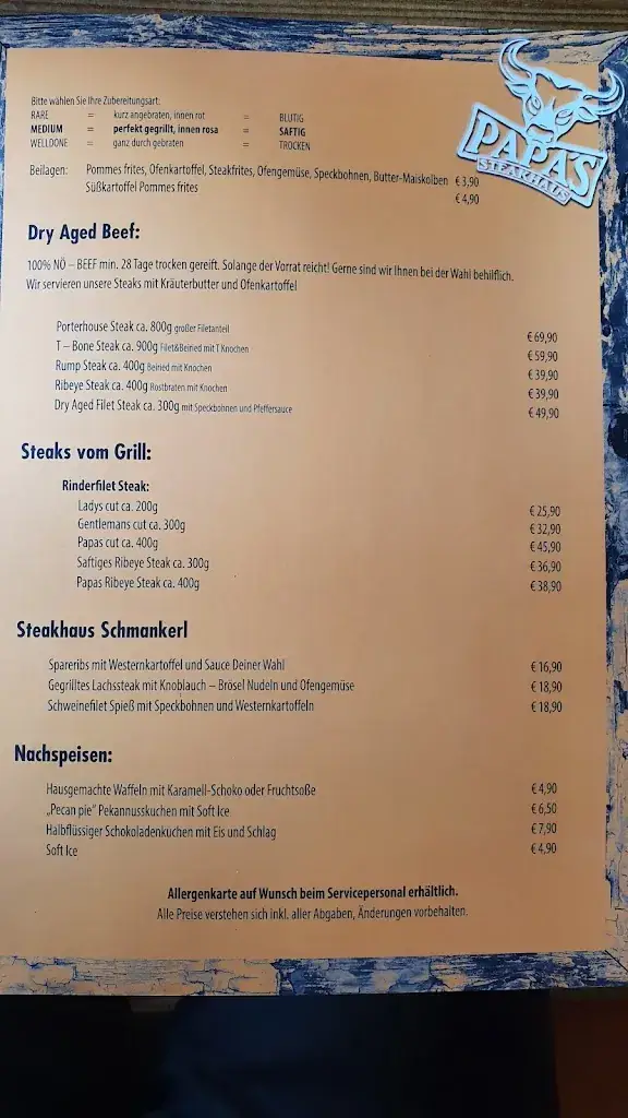 Menu_Papa's Steakhaus_Loosdorf_image_2