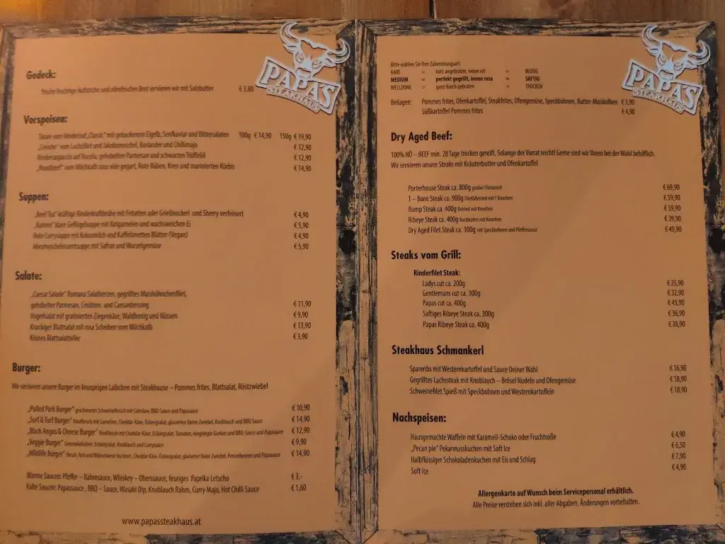 Menu_Papa's Steakhaus_Loosdorf_image_3