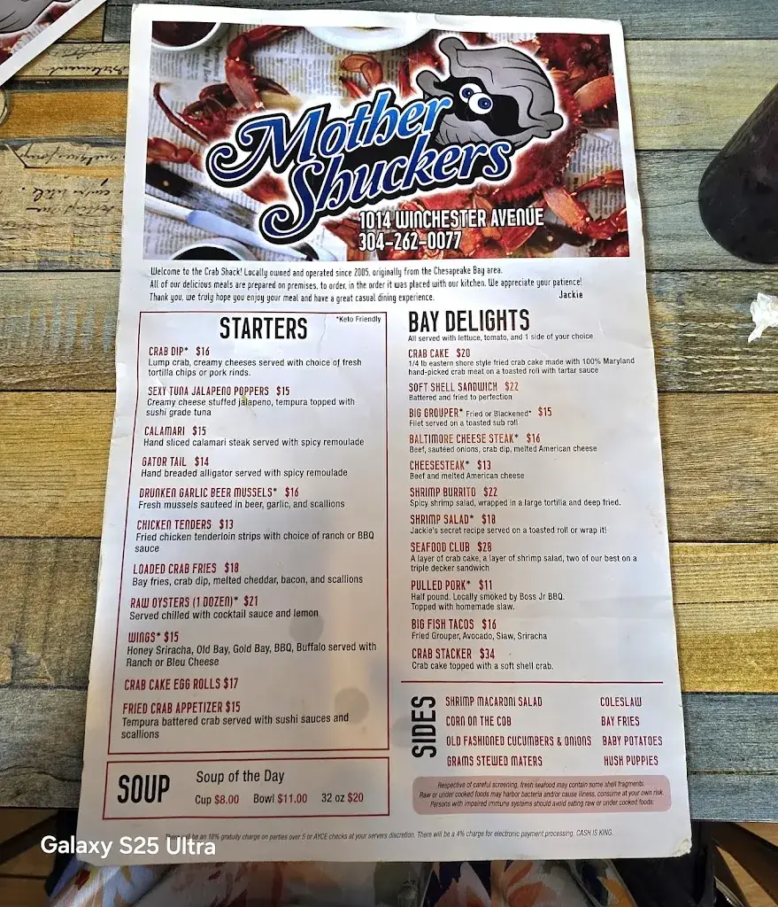 Menu_Mother Shuckers Crab Shack_Martinsberg_image_1