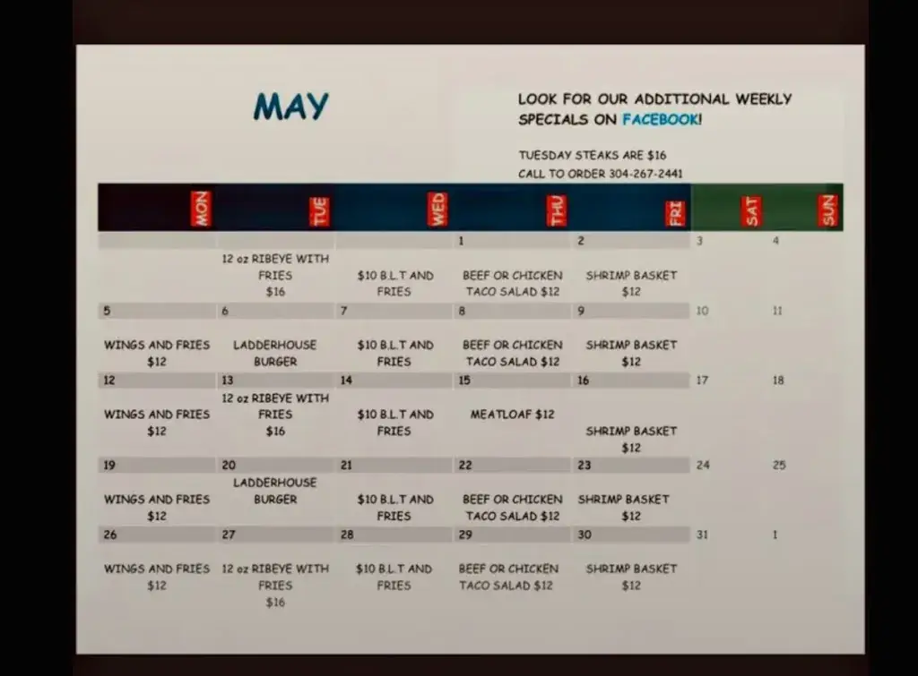 Menu_Ladder House Bar & Grill Inc_Martinsberg_image_3
