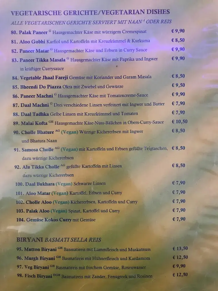 Menu_The Taste of India_Möllersdorf_image_1