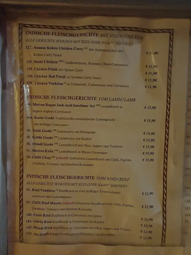 Menu_The Taste of India_Möllersdorf_image_2