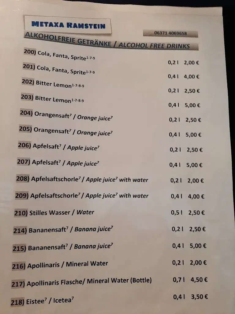 Menu_Metaxa Greek Restaurant_Miesenbach_image_1