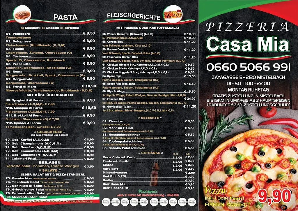 Menu_Pizzeria Casa Mia_Mistelbach_image_1