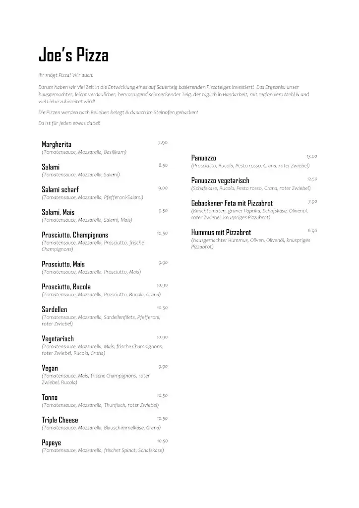 Menu_Joe's Pub_Neusiedl_image_1