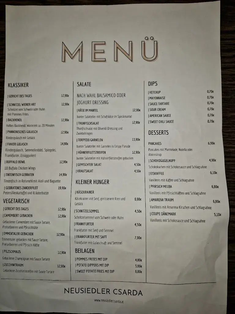 Menu_Neusiedler Csarda_Neusiedl_immagine_1