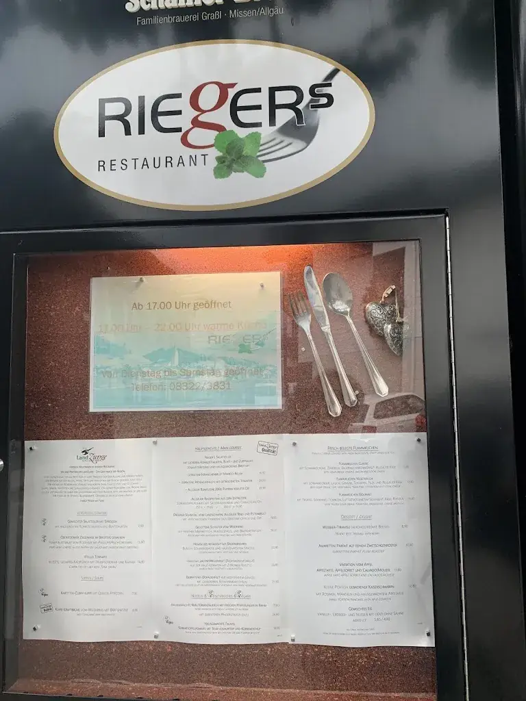Menu_Rieger's Restaurant_Obersdorf_image_1