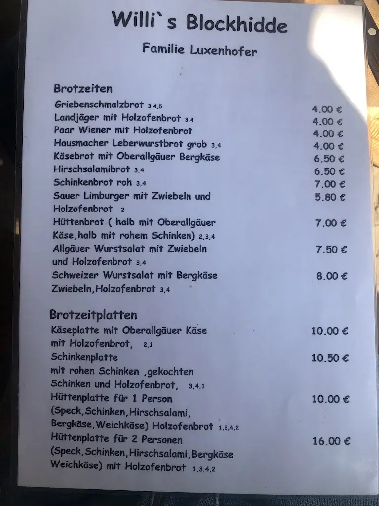 Menu_Willis Blockhütte_Obersdorf_image_1