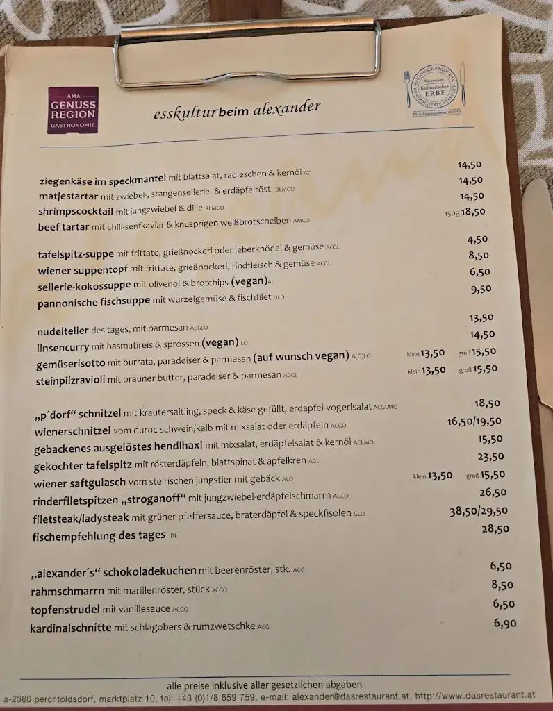 Menu_alexander das restaurant_Perchtoldsdorf_immagine_1