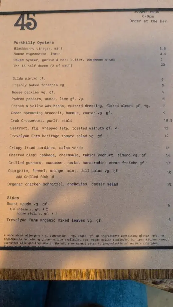 Menu_45 Queen Street_Penz_image_1