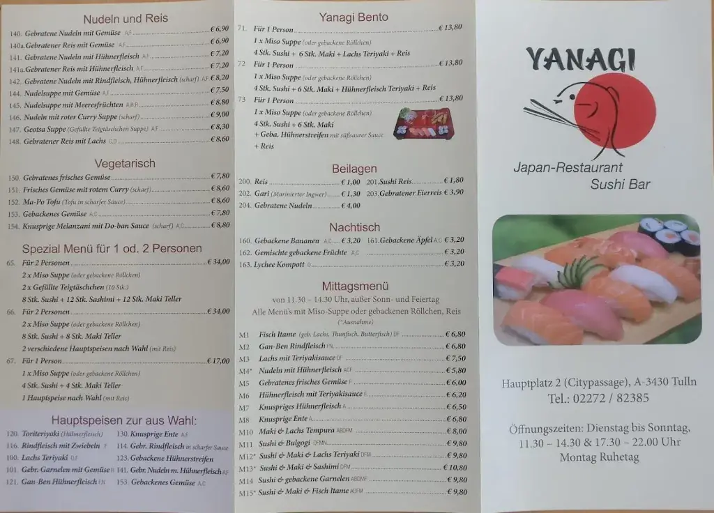 Menu_Yanagi - Japanisches Restaurant_Politischer Bezirk Tulln_immagine_2