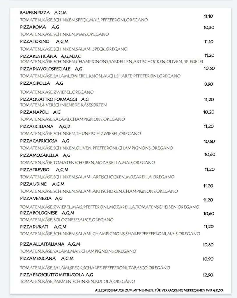 Menü_Pizzeria Restaurante Amore_Lockenhaus_Bild_1