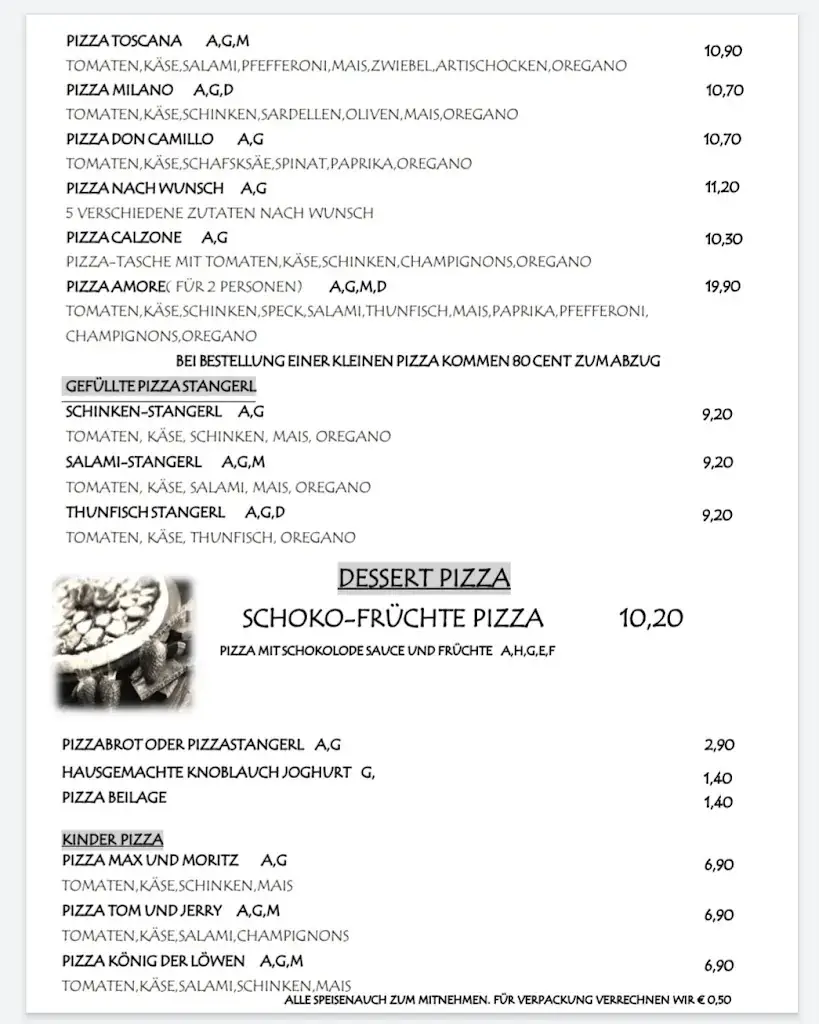 Menü_Pizzeria Restaurante Amore_Lockenhaus_Bild_2
