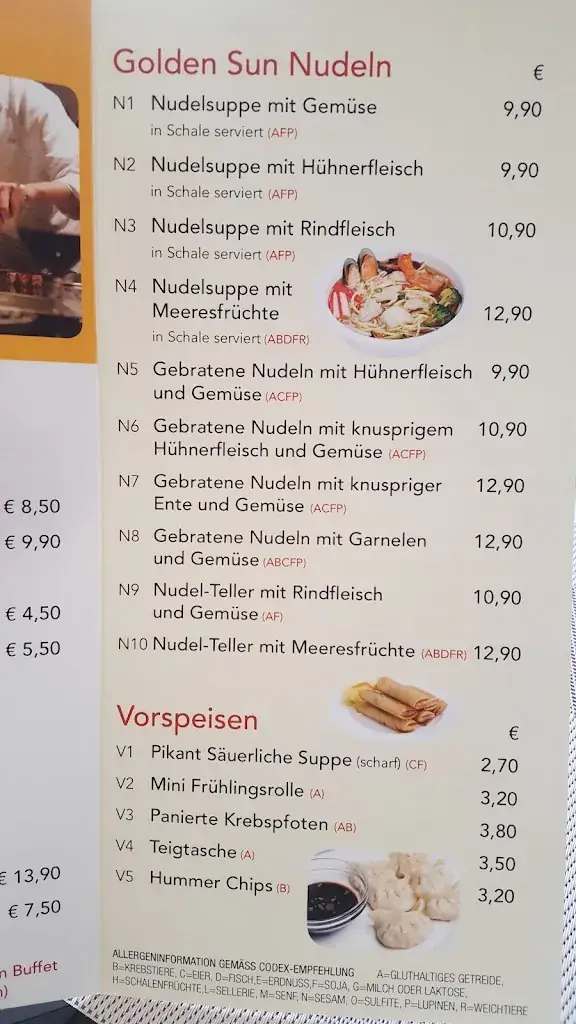 Menu_Restaurant Golden Sun_Politischer Bezirk Sankt Pölten_image_2