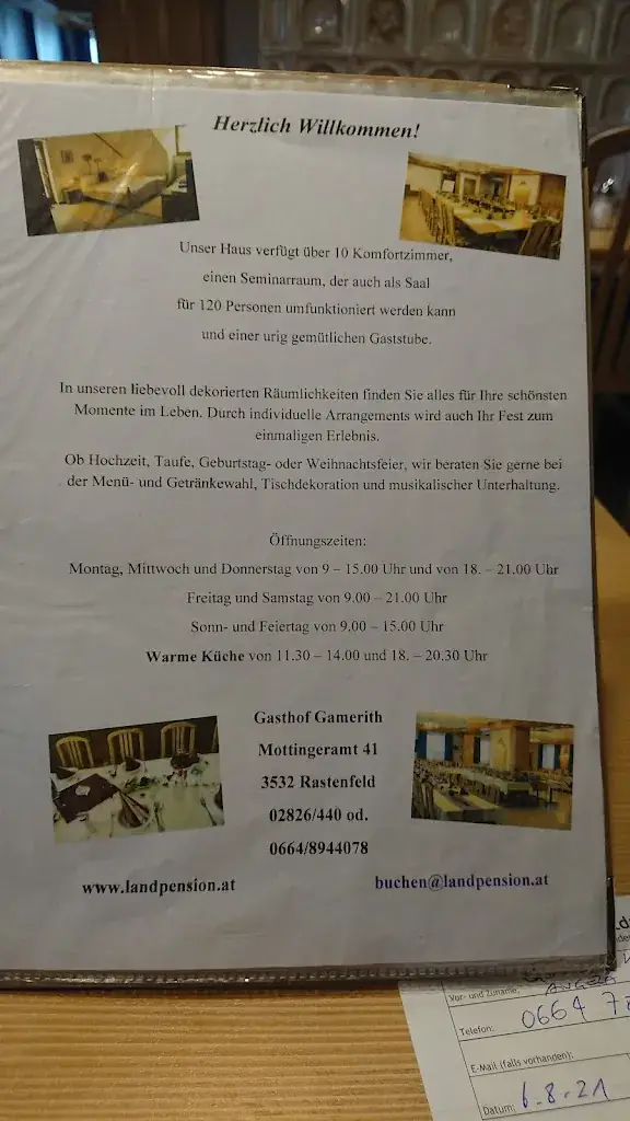 Menu_Seminar- und Landpension Gasthof Gamerith_Rastenfeld_image_1