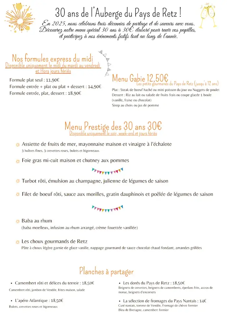Menu_Restaurant l'auberge Du Pays De Retz Caterer Séminaire Mariage_Retz_image_1
