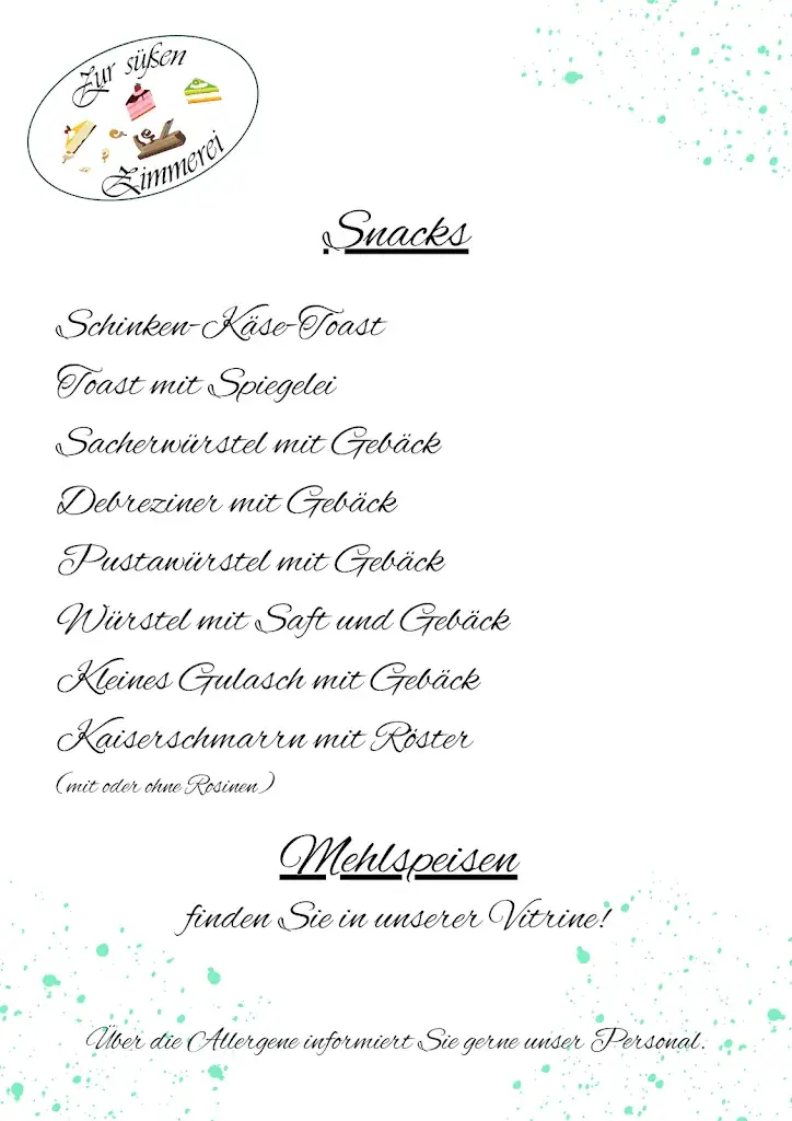 Menu_Zur süßen Zimmerei_Schönau an der Triesting_image_1