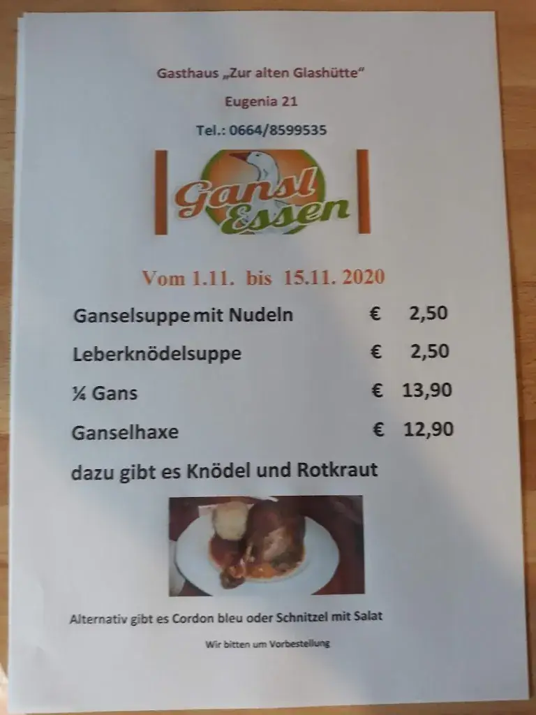 Menu_Gasthaus ``Zur alten Glashütte``_Schrems_image_1