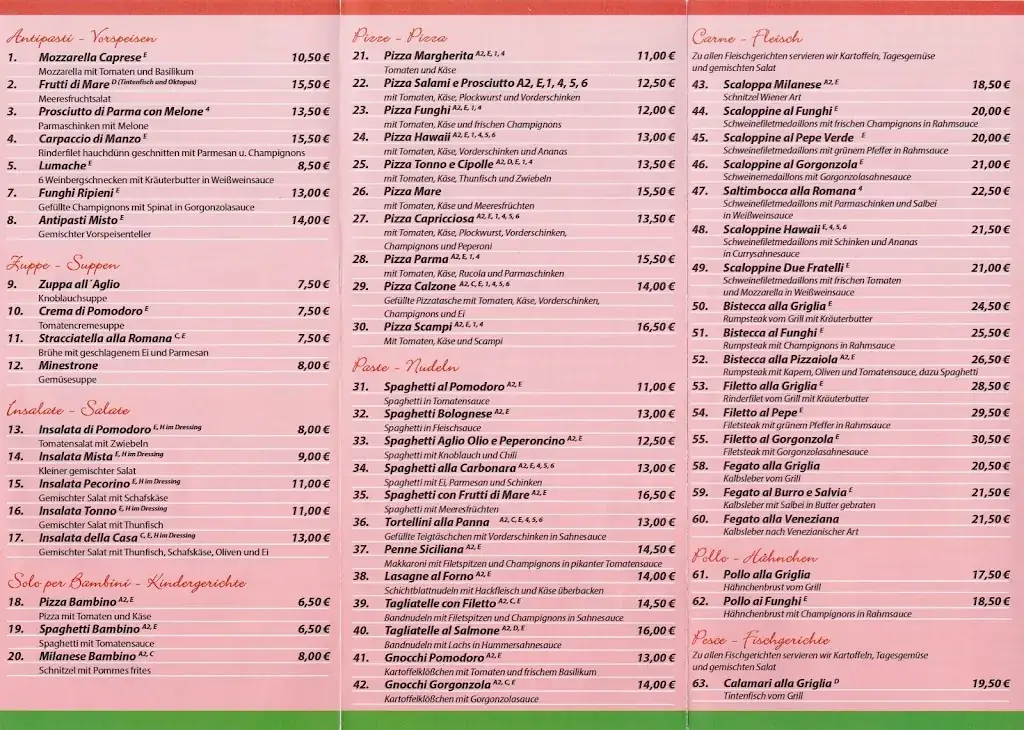 Menu_Ristaurante & Pizzeria Due Fratelli_Senftenberg_immagine_1