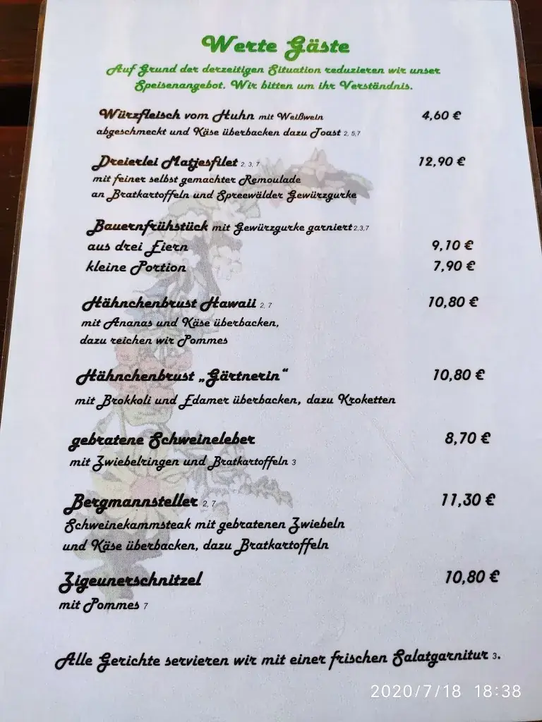 Menu_Gaststätte Heimatruh_Senftenberg_immagine_1