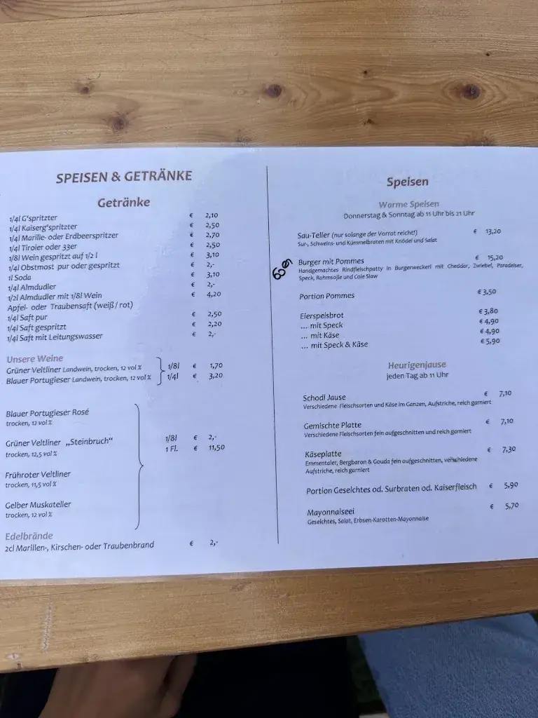 Menu_Heurigen Schoderböck_Statzendorf_immagine_2