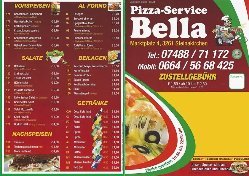 Menu_Pizza Service Bella_Steinakirchen am Forst_immagine_3