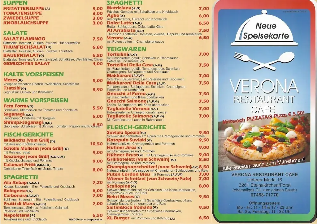 Menu_Zum grünen Baum - Café - Restaurant - Pizzeria_Steinakirchen am Forst_image_2
