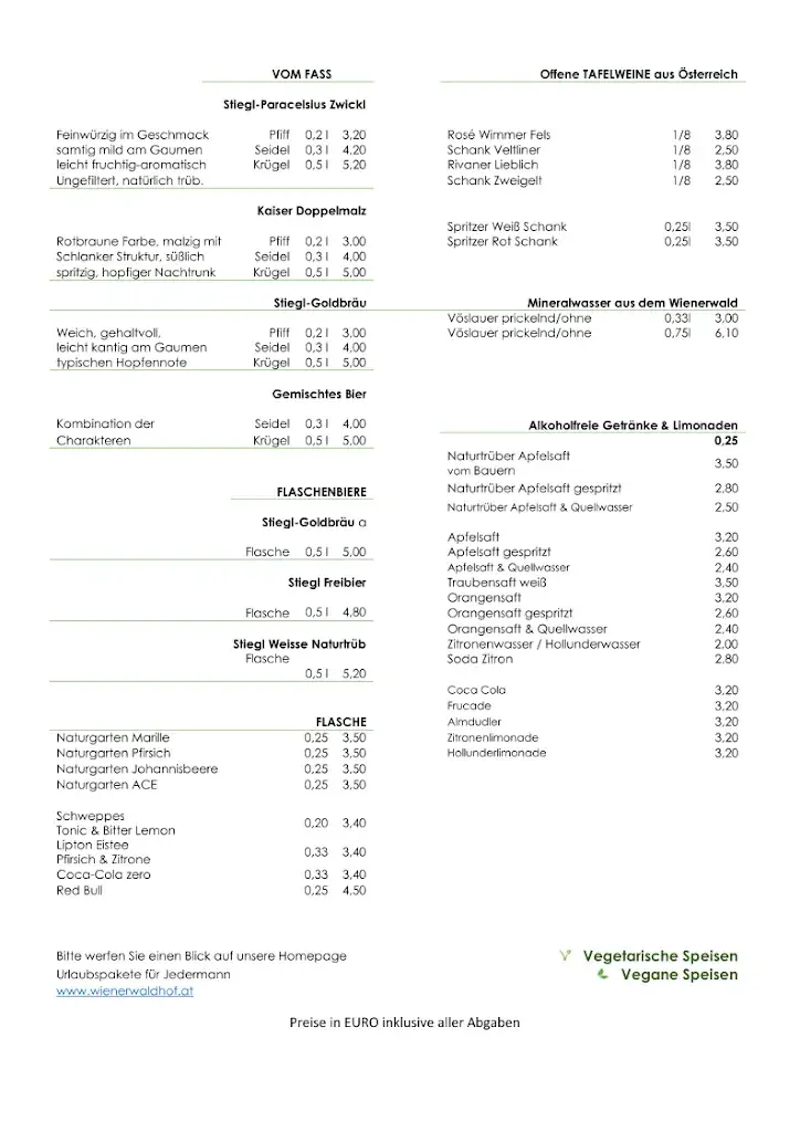 Menü_Restaurant Wienerwaldhof Rieger_Tullnerbach-Lawies_Bild_2