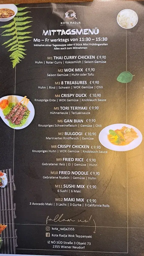 Menu_Kota Radja Jiang & Yu GesmbH_Wiener Neudorf_image_2