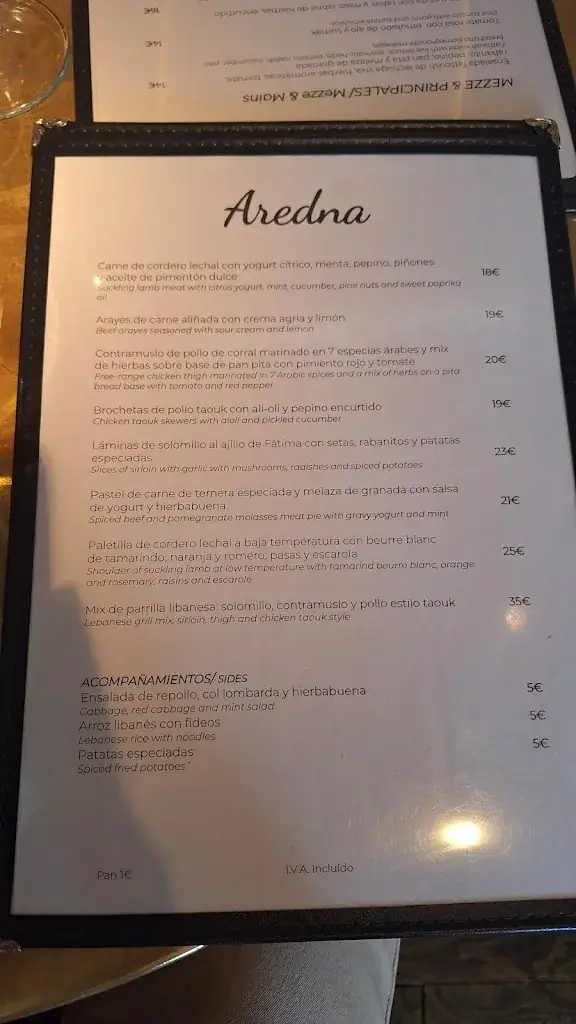 Menu_Restaurante AREDNA - lebanese restaurant_Adnet_image_3
