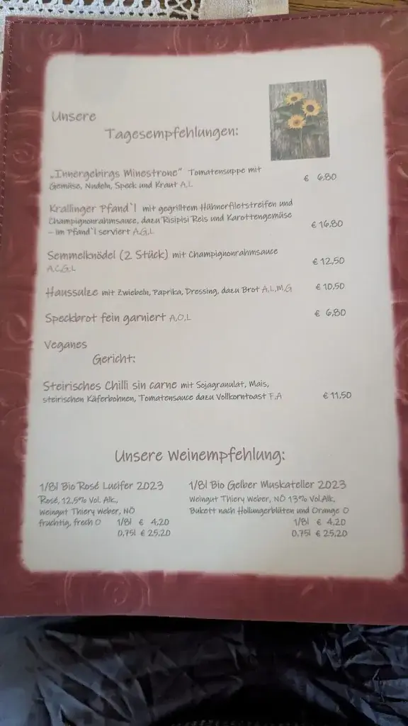 Menu_Gasthaus Krallinger_Altenmarkt im Pongau_image_1