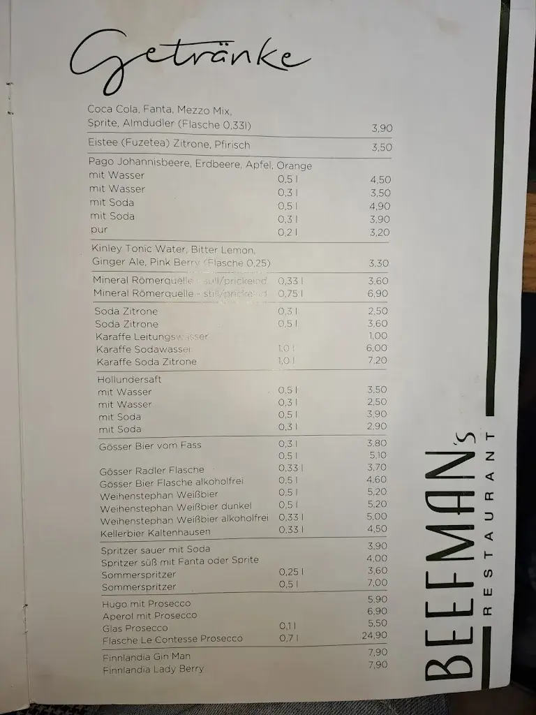 Menu_Beefman's Restaurant_Bischofshofen_image_2