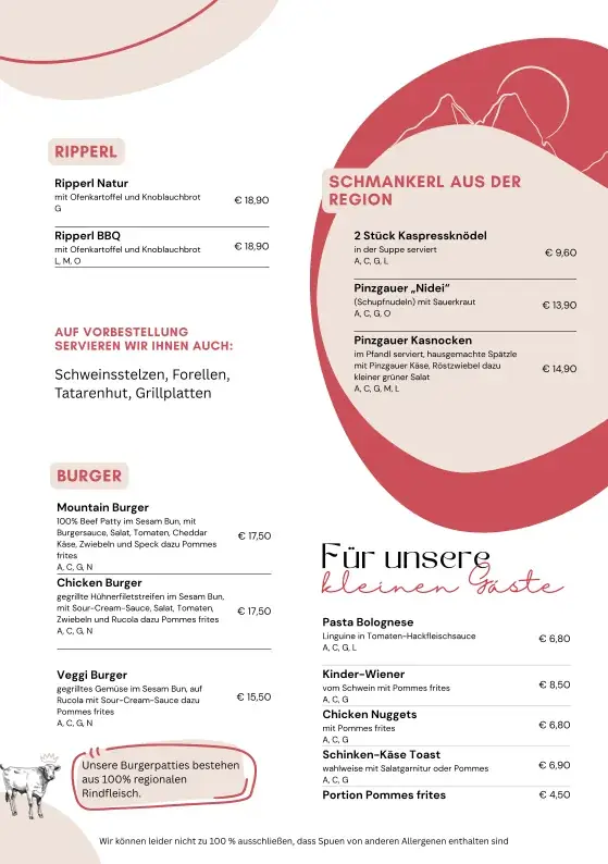 Menu_Restaurant Fliegerbichl_Bramberg am Wildkogel_image_3