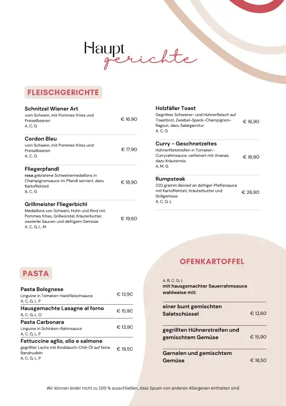 Menu_Restaurant Fliegerbichl_Bramberg am Wildkogel_image_4