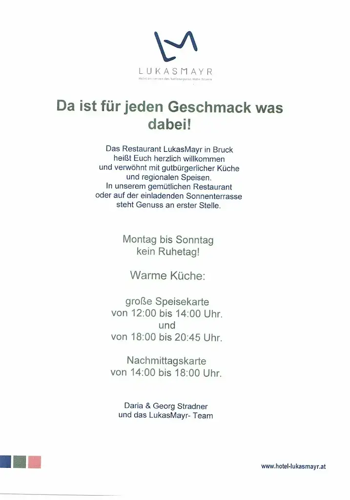 Menu_Restaurant LukasMayr_Bruck an der Großglocknerstraße_immagine_3