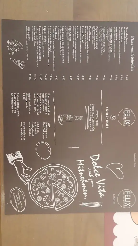 Menu_FELIX - Dolce Vita, Pizza e Pasta_Elixhausen_image_2