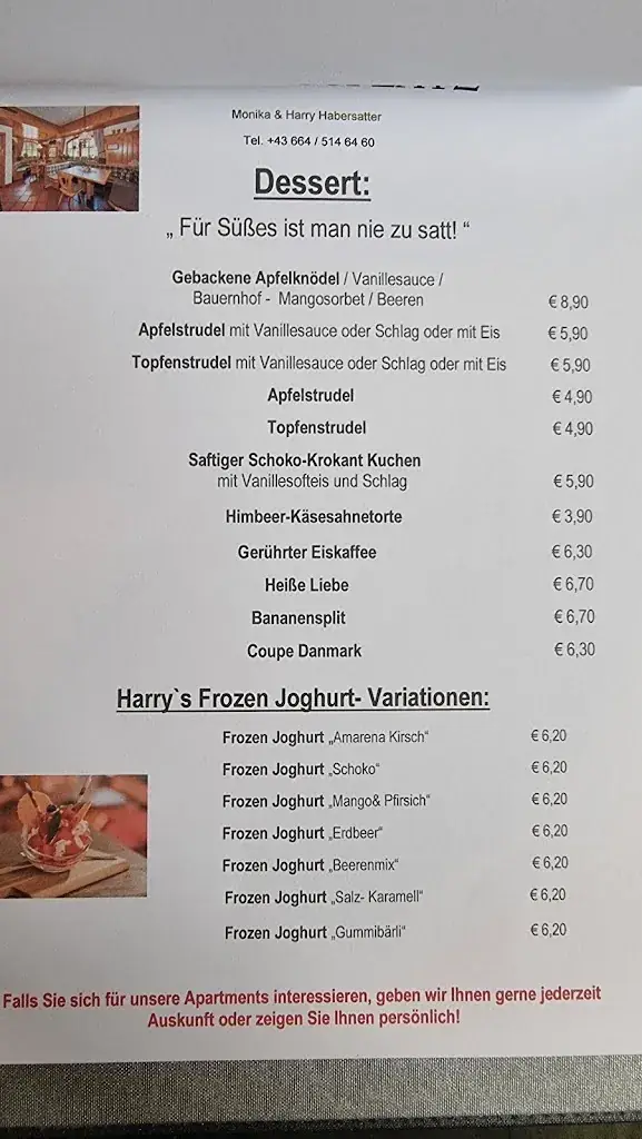 Menu_Aparthotel Lieblingsplatz_Filzmoos_immagine_1