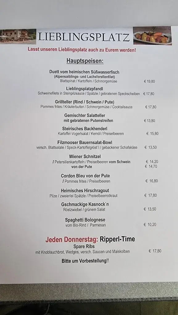 Menu_Aparthotel Lieblingsplatz_Filzmoos_immagine_2