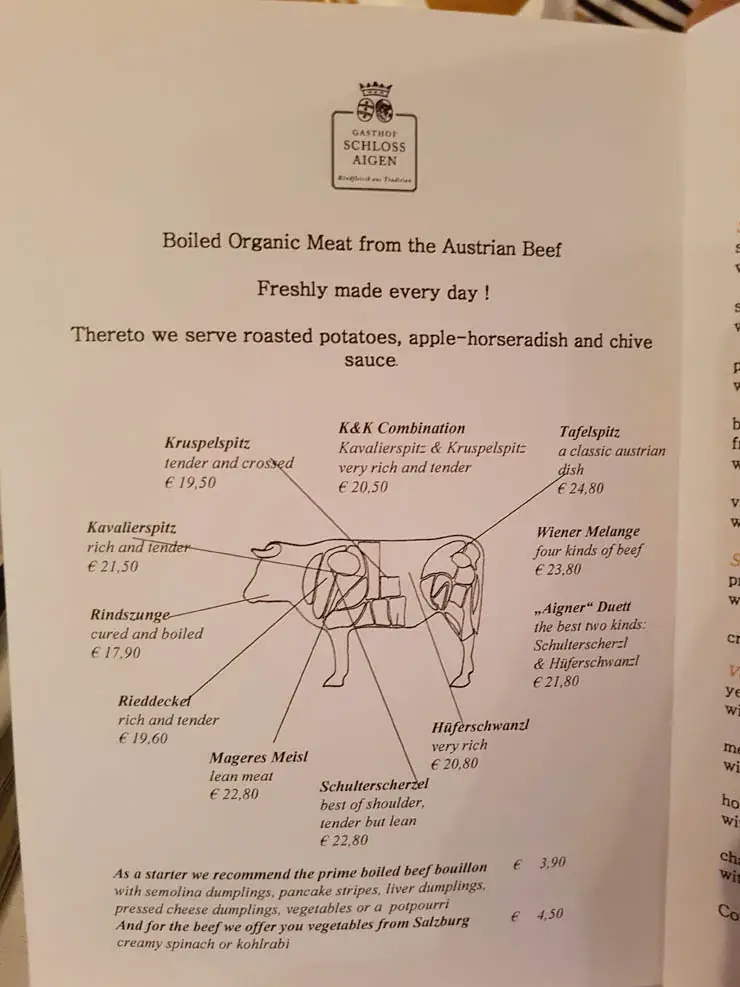 Menu_Gasthof Schloss Aigen_Elsbethen_immagine_1