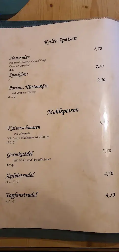 Menu_Alpengasthof Trinkeralm_Forstau_immagine_1