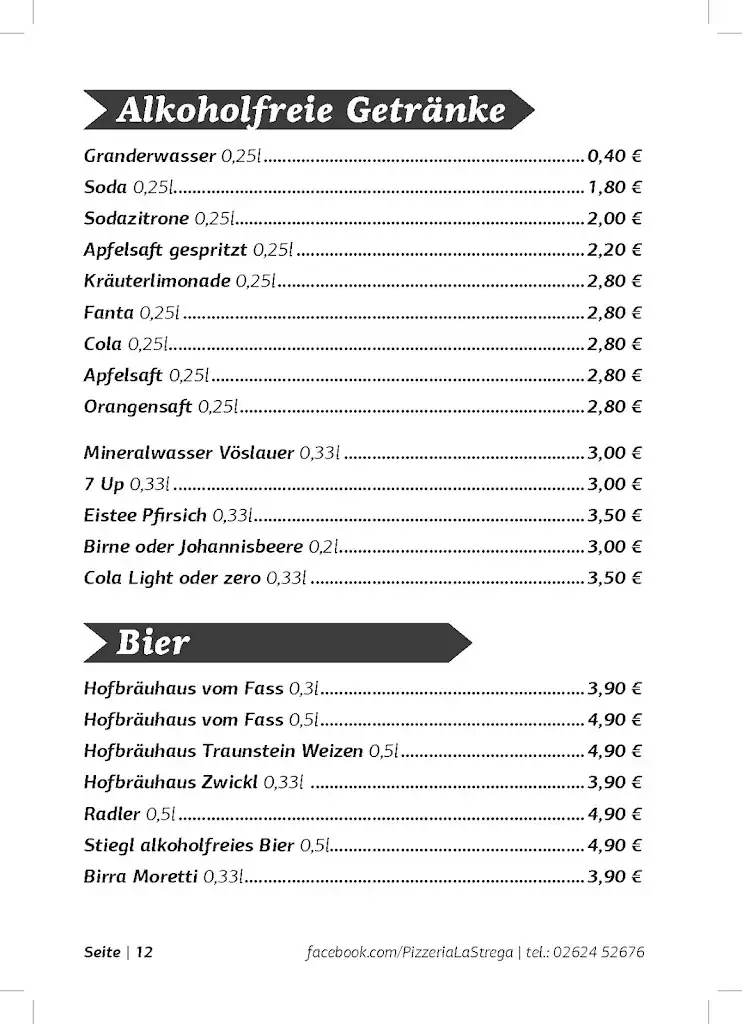 Menu_Pizzeria La Strega_Neufeld an der Leitha_immagine_1