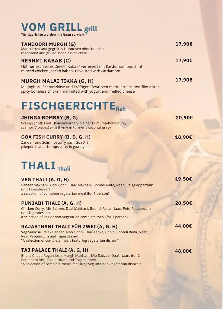 Menu_Taj Palace Indian Restaurant_Golling an der Salzach_immagine_3