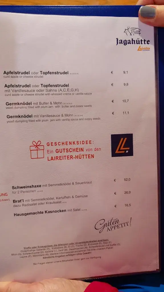 Menu_Jagahütte_Grossarl_imagen_1