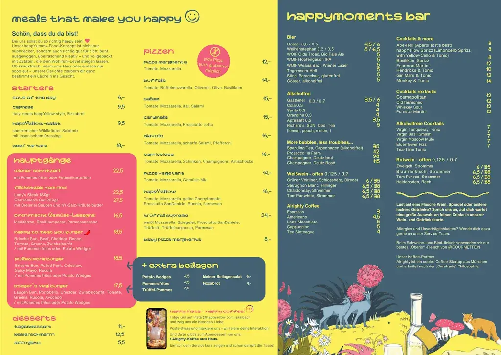 Menü_happYellow Restaurant_Hinterglemm_Bild_1