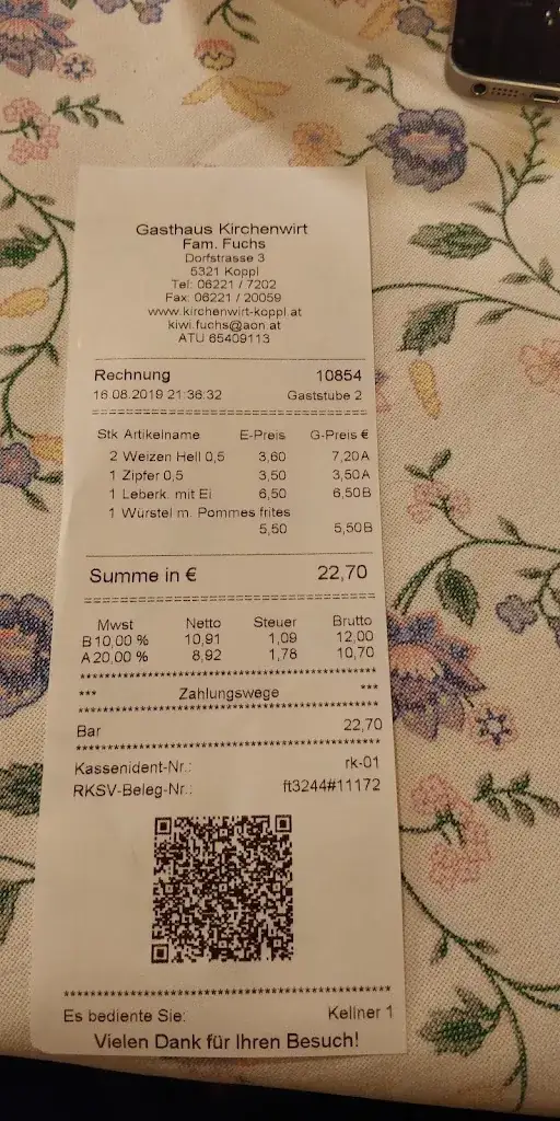 Adrian Codarcea_Kirchenwirt Pub & B&B (Inn)_Koppl_recensione