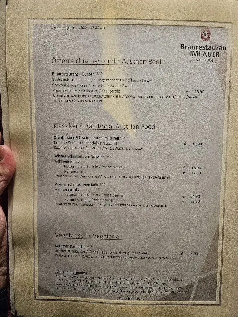 Menu_Braurestaurant IMLAUER_Lehen_immagine_4