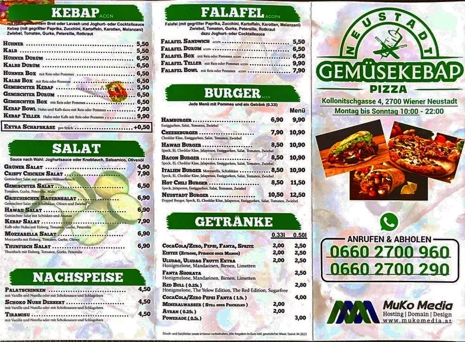 Menu_Wiener Neustadt Gemüsekebap_Neudörfl_image_1